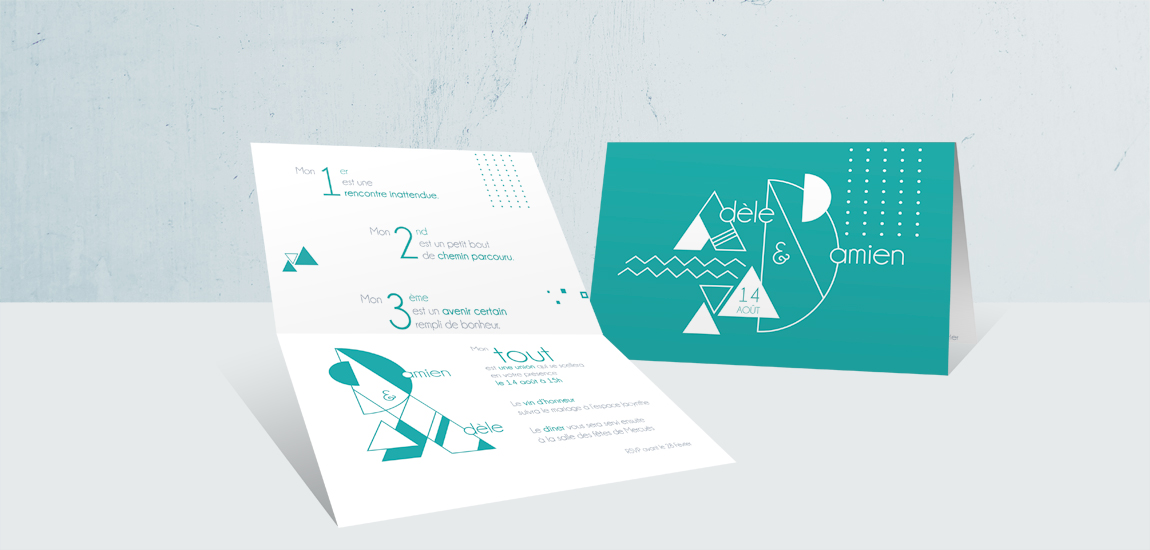 Faire-part de Mariage 4 pages 150x200mm