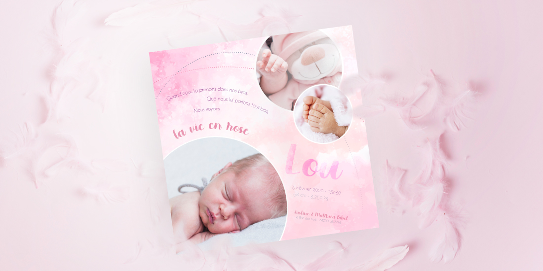 Faire-part de Naissance 210x100mm